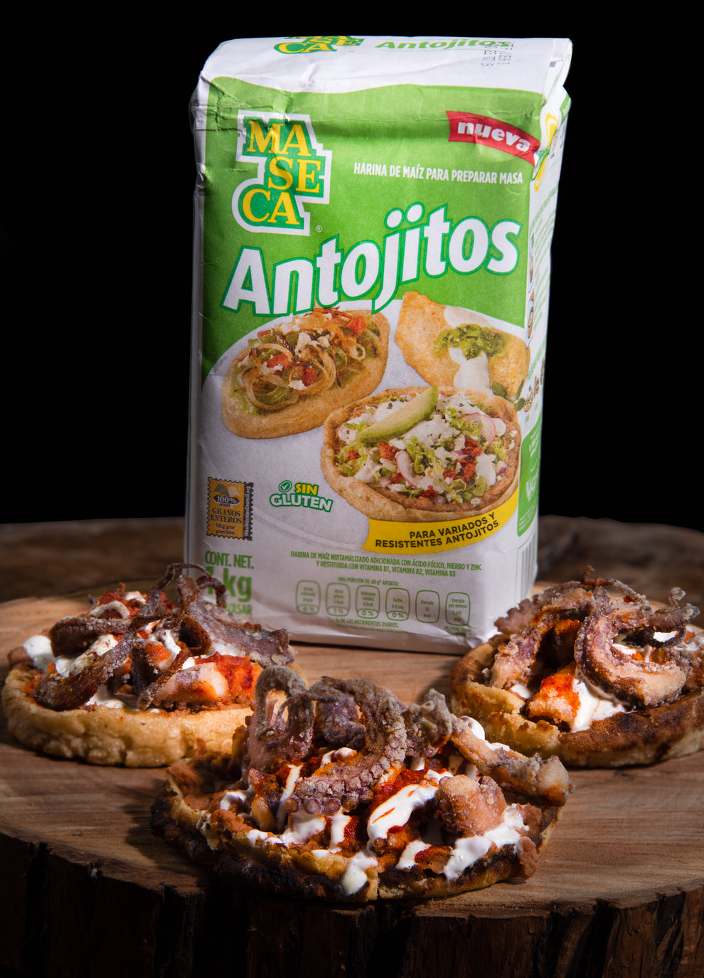 Gorditas de pulpo variadas