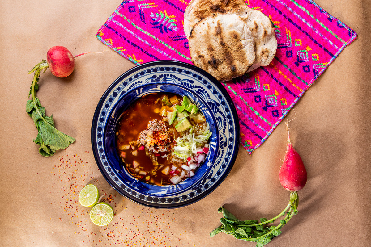 Pozole rojo estilo Querétaro con matambre de cerdo PROAN