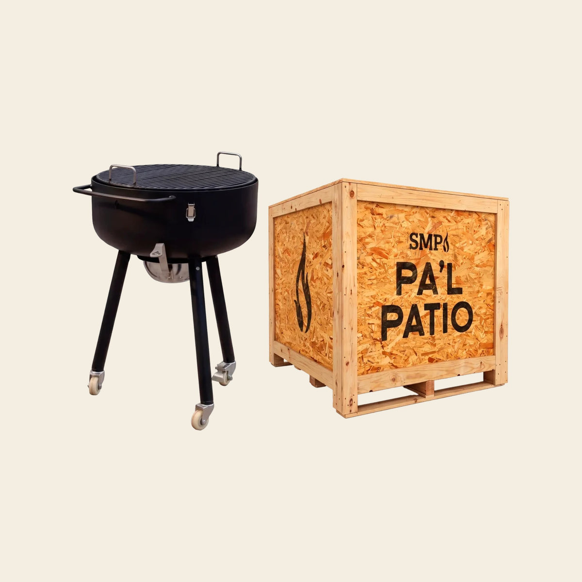 Asador SMP en su huacal de madera certificada