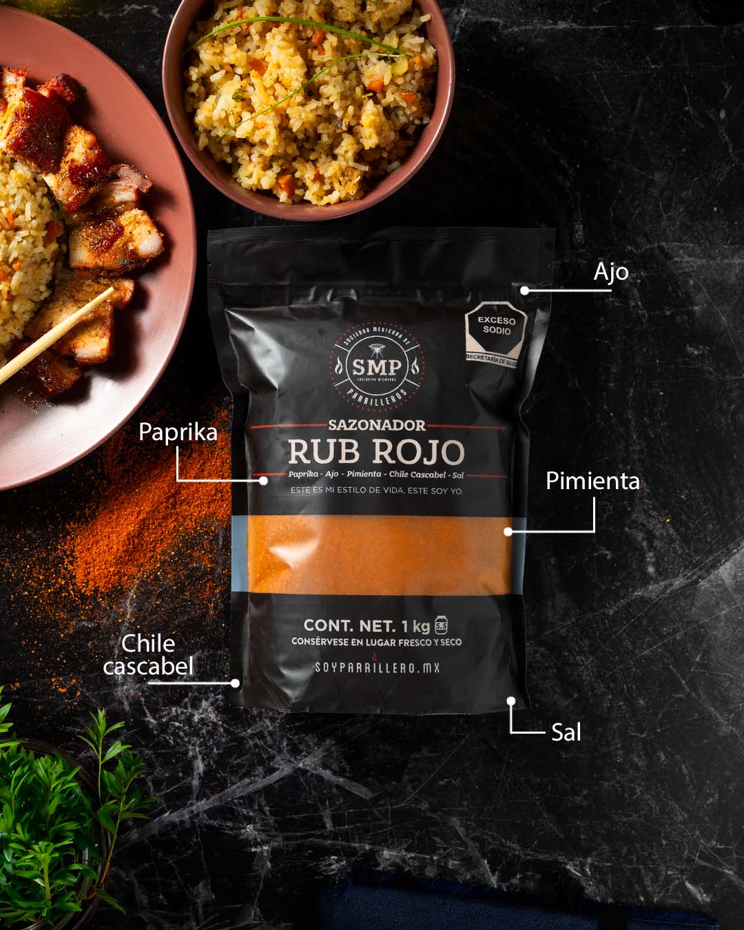 Rub del Rojo en Bolsa SMP 1 Kilo