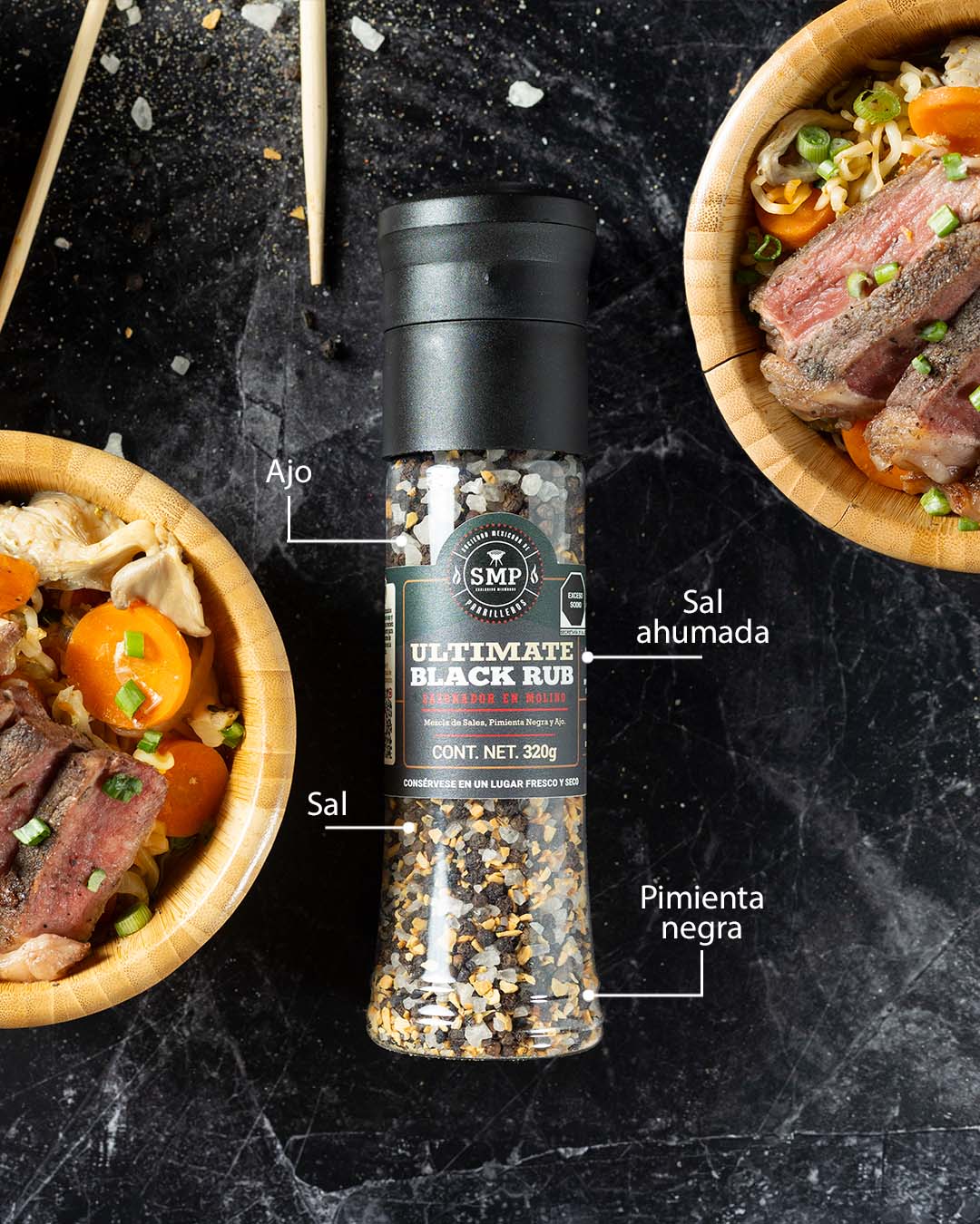 Ultimate Black Rub Sazonador en Molino