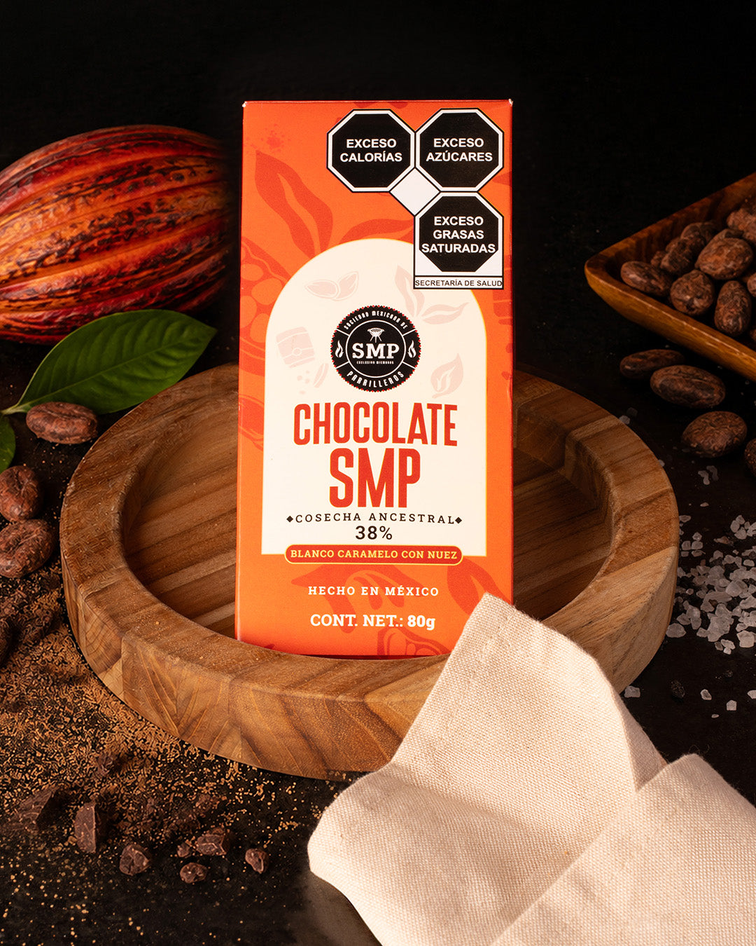 Chocolate Blanco Caramelo con Nuez 38% Cacao