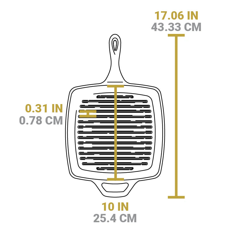 Wildlife Series™ 10.5 Inch Square Cast Iron Fish Grill Pan