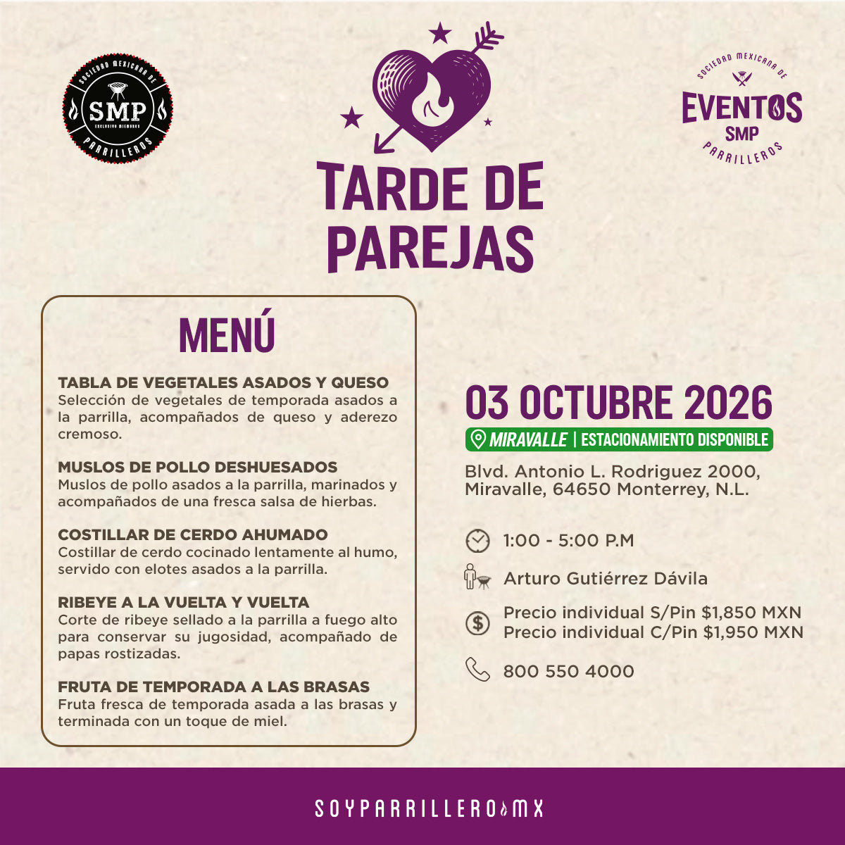 Tarde de Parejas | Miravalle | 03 Octubre