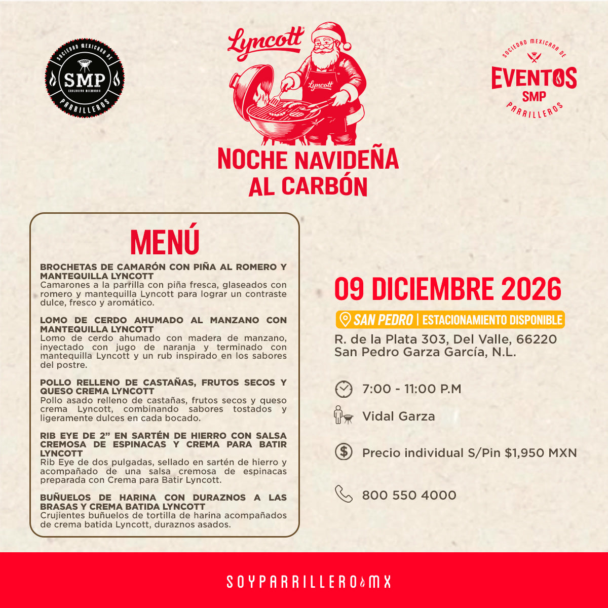 Noche Navideña al carbón / Lyncott | San Pedro | 09 Diciembre