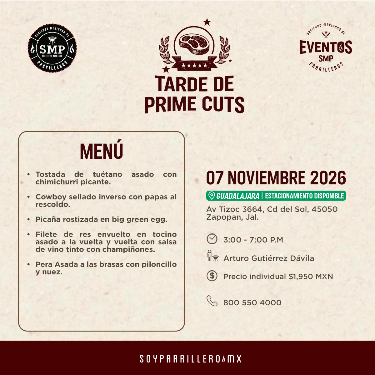 Tarde de Prime cuts | Guadalajara | 07 Noviembre