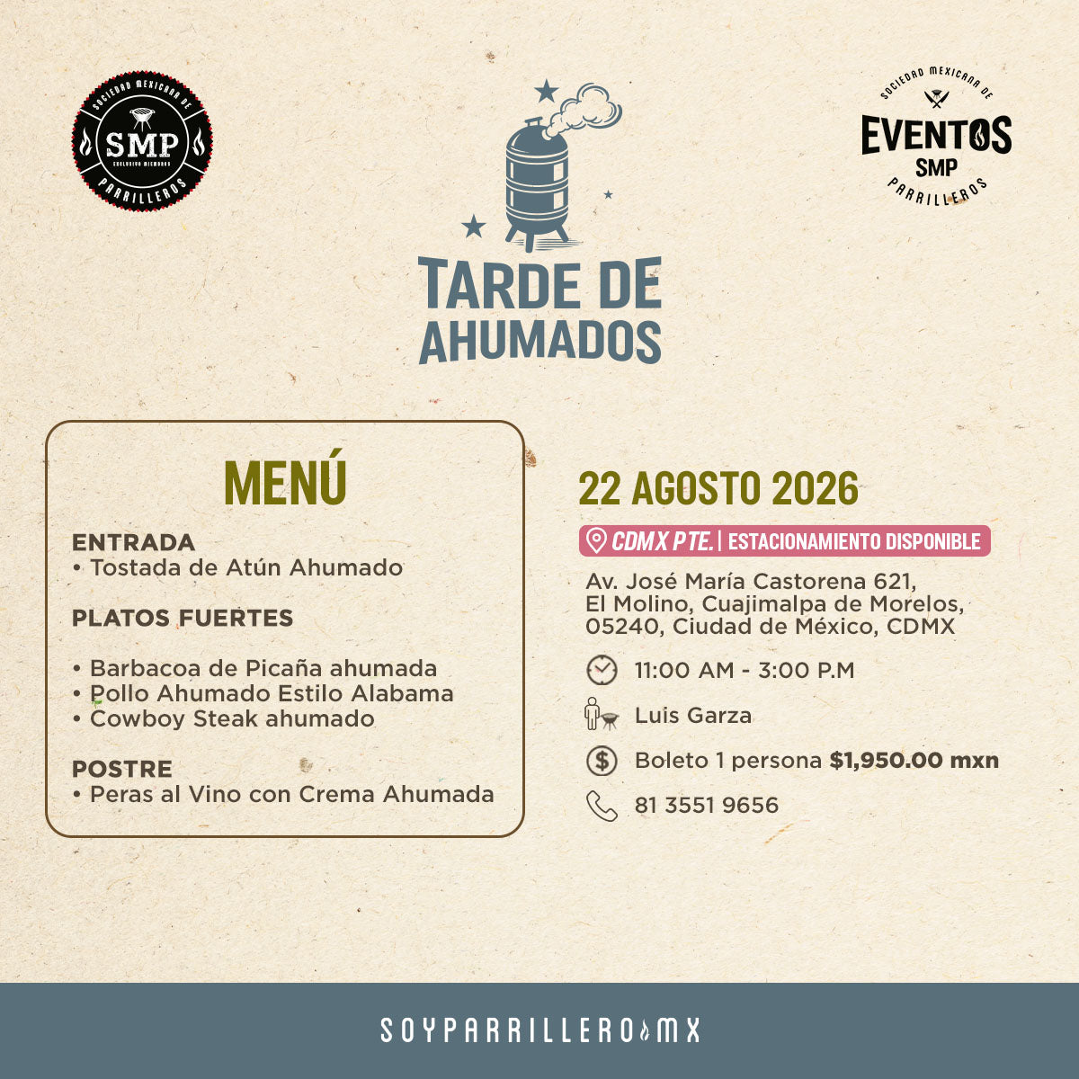 Tarde de ahumados | CDMX Poniente | 22 Agosto