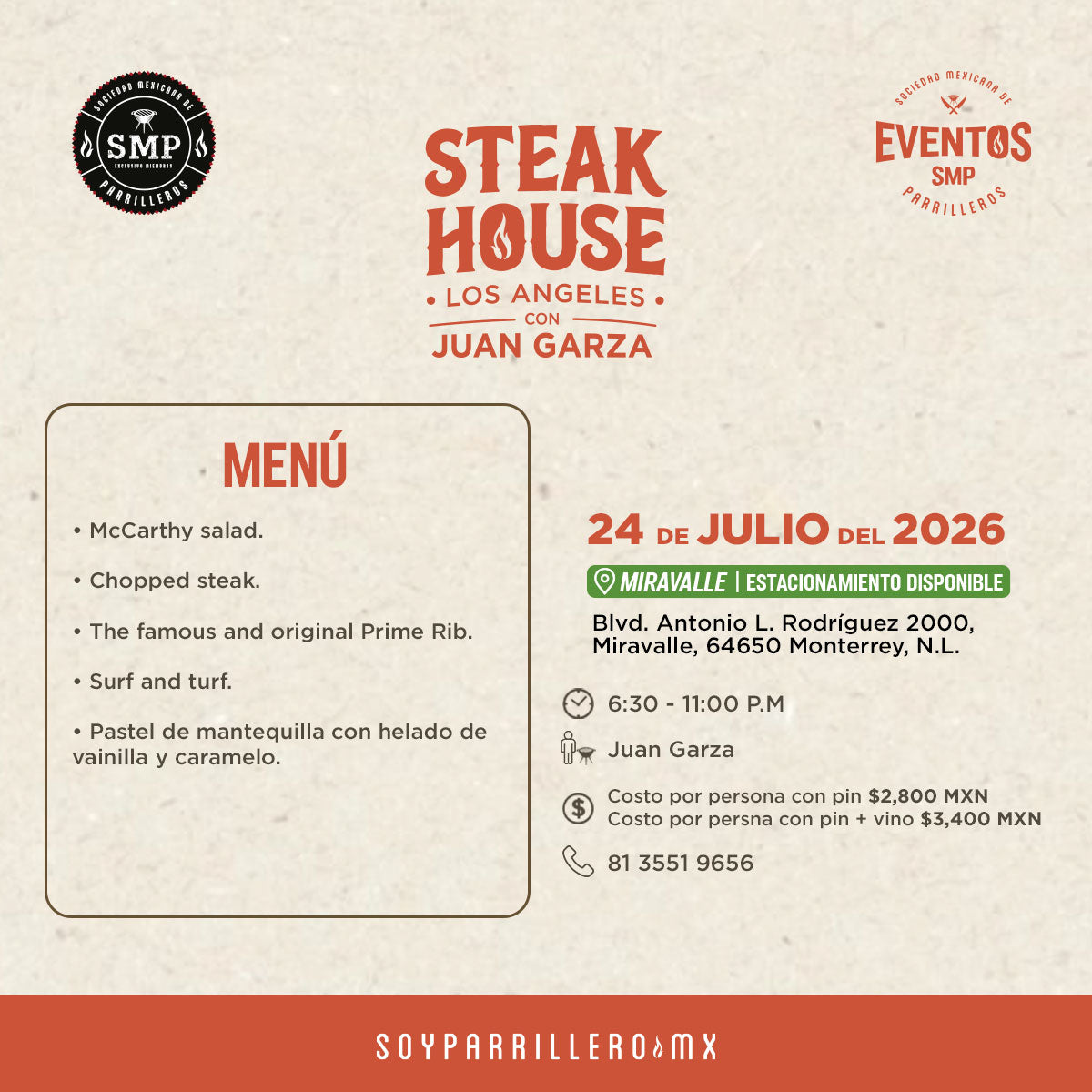 Steak House Los Angeles | Miravalle | 24 Julio