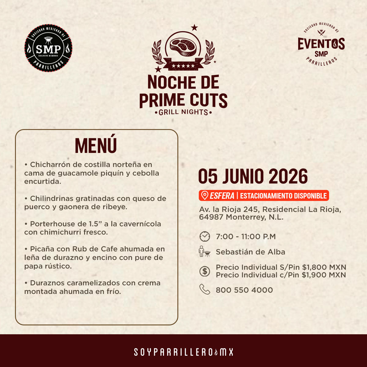 Noche de Prime cuts | Carretera Nacional Esfera | 5 junio