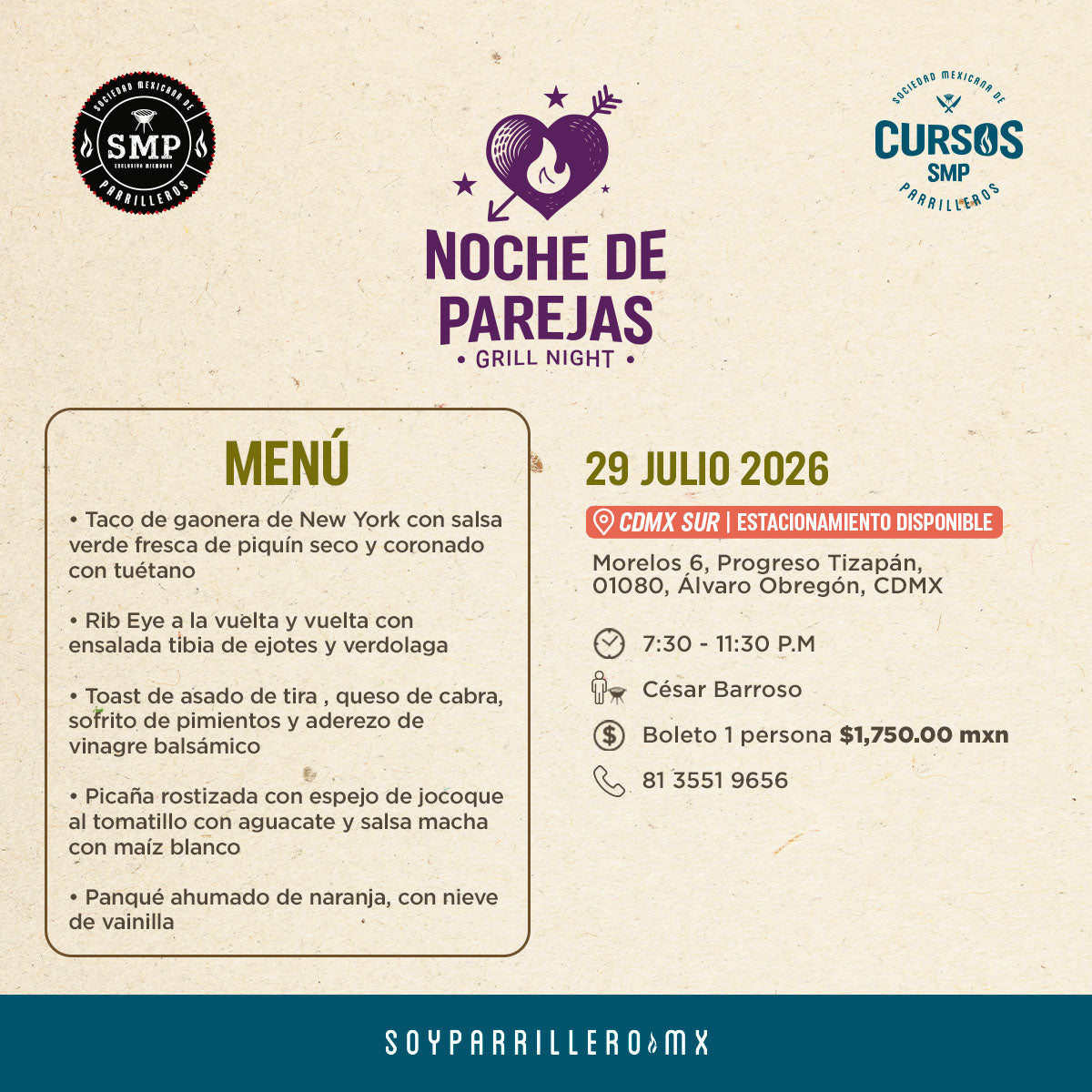 Noche de Parejas | CDMX Sur | 29 julio