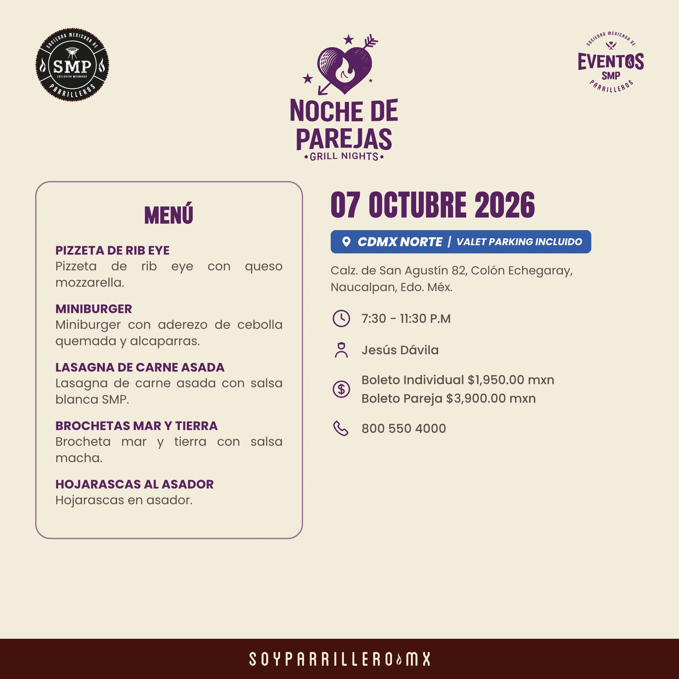 Noche de Parejas | CDMX Norte | 7 Octubre