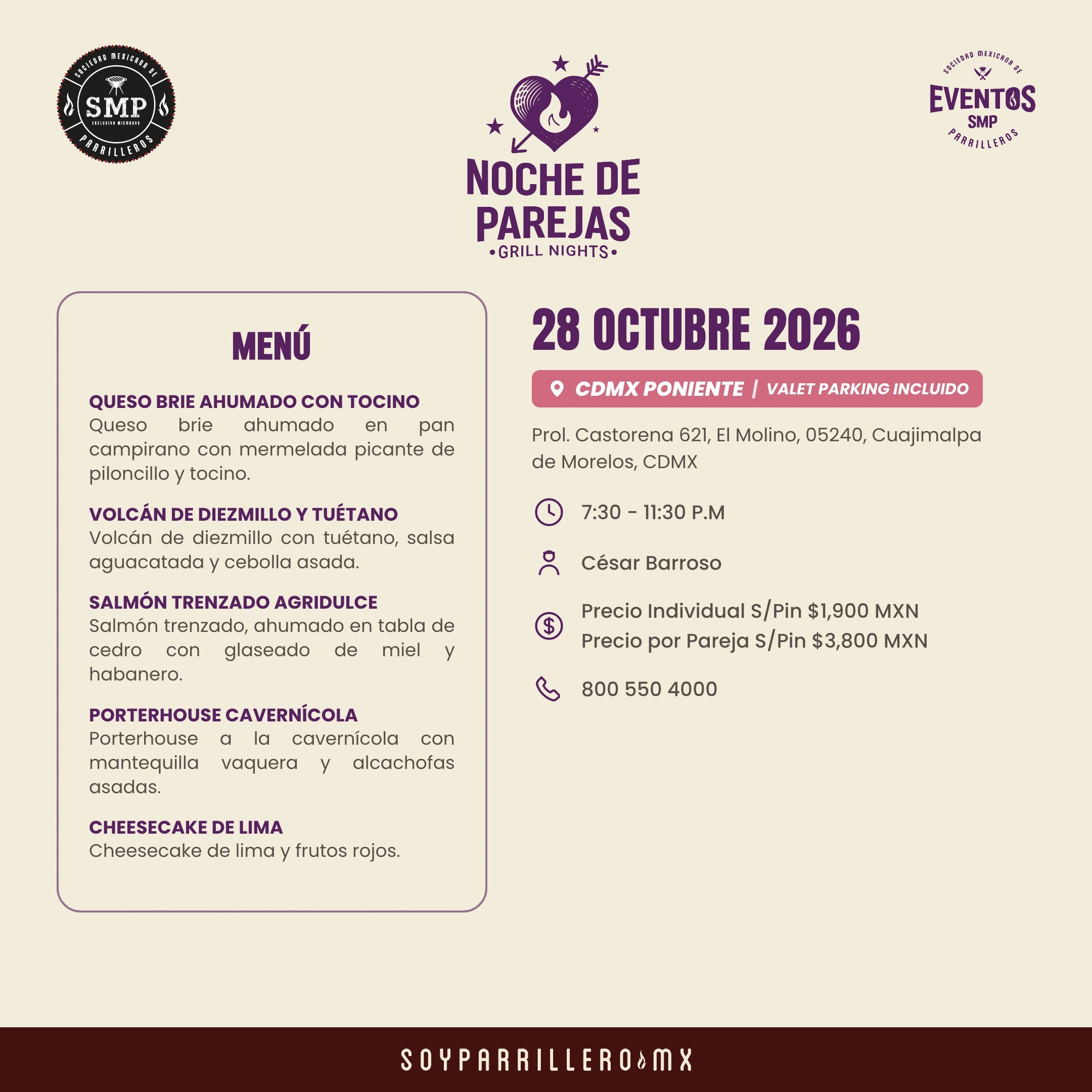 Noche de Parejas | CDMX Poniente | 28 Octubre