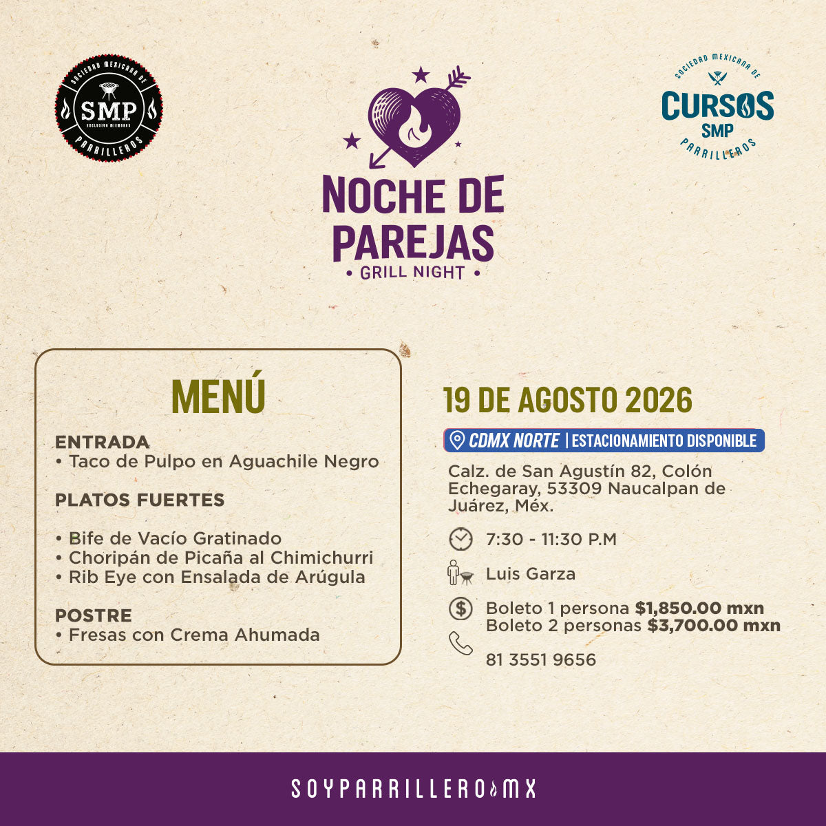 Noche de Parejas | CDMX Norte | 19 Agosto
