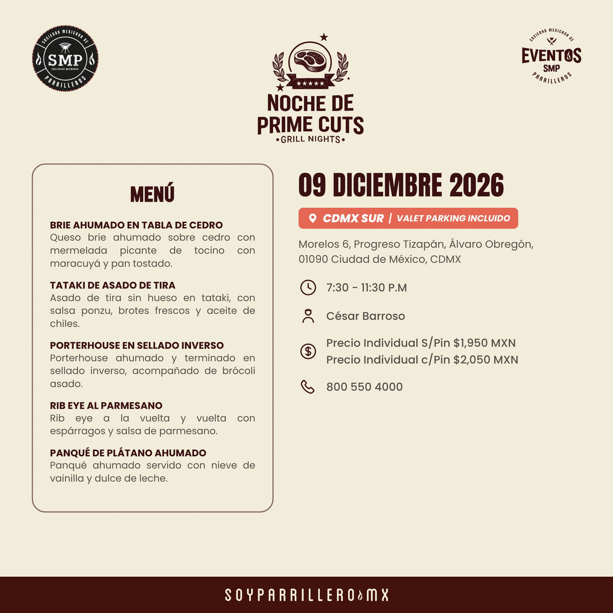 Noche de Prime Cuts | CDMX Sur | 9 Diciembre