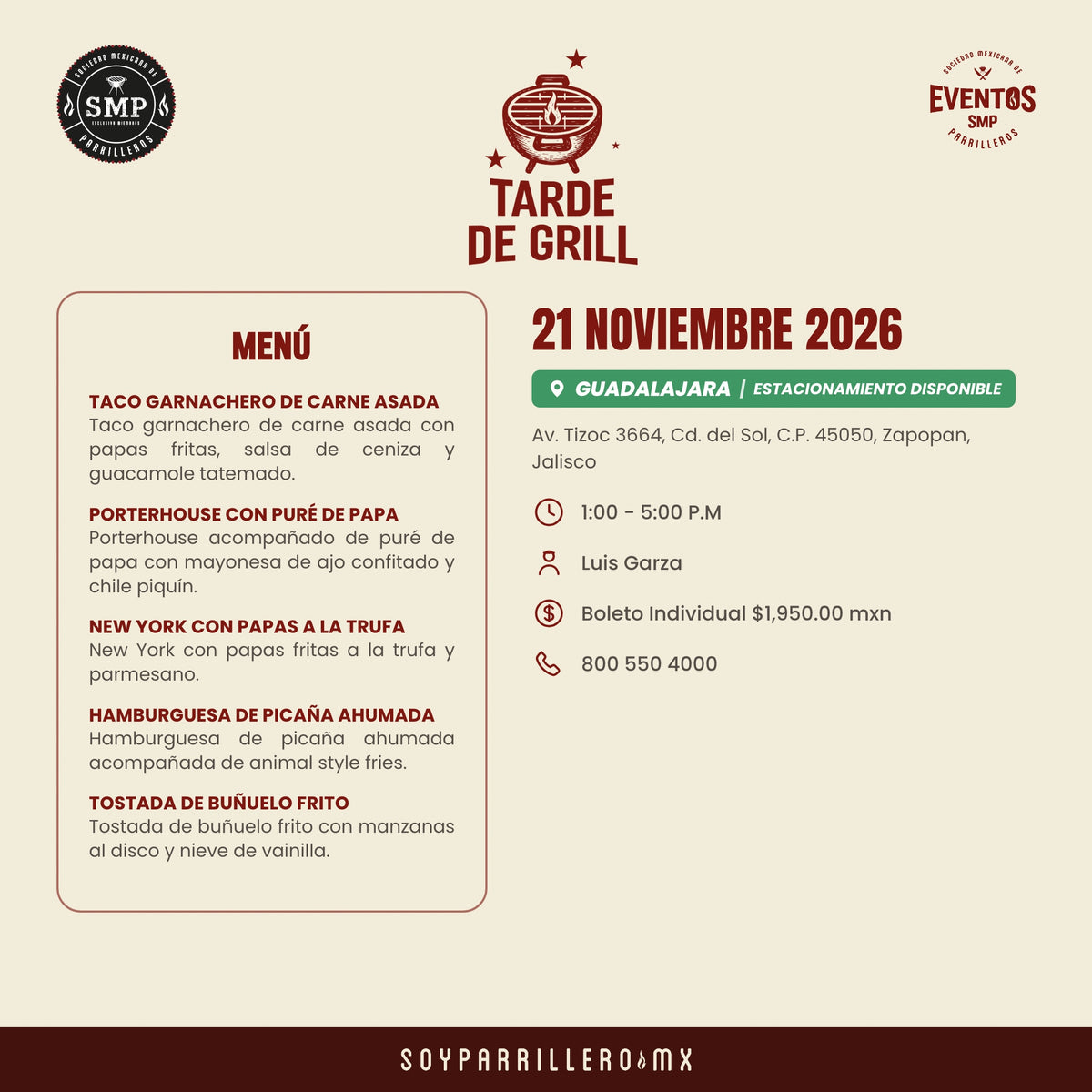 Tarde de Grill | Guadalajara | 21 Noviembre