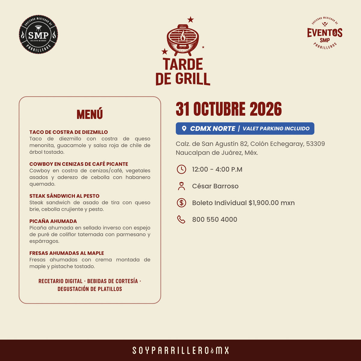 Tarde de Grill | CDMX Norte | 31 Octubre