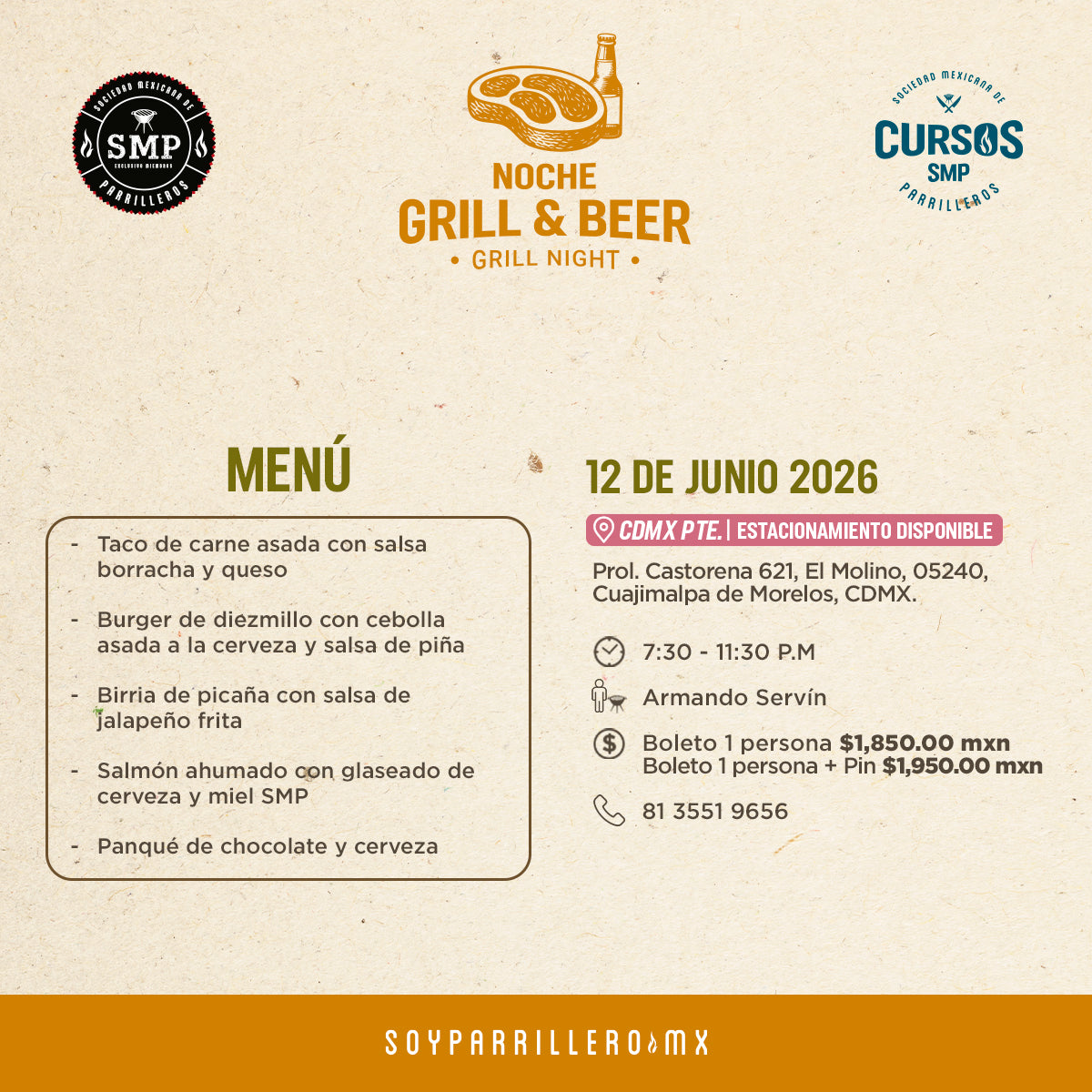 Noche Grill & Beer | CDMX Poniente | 12 junio