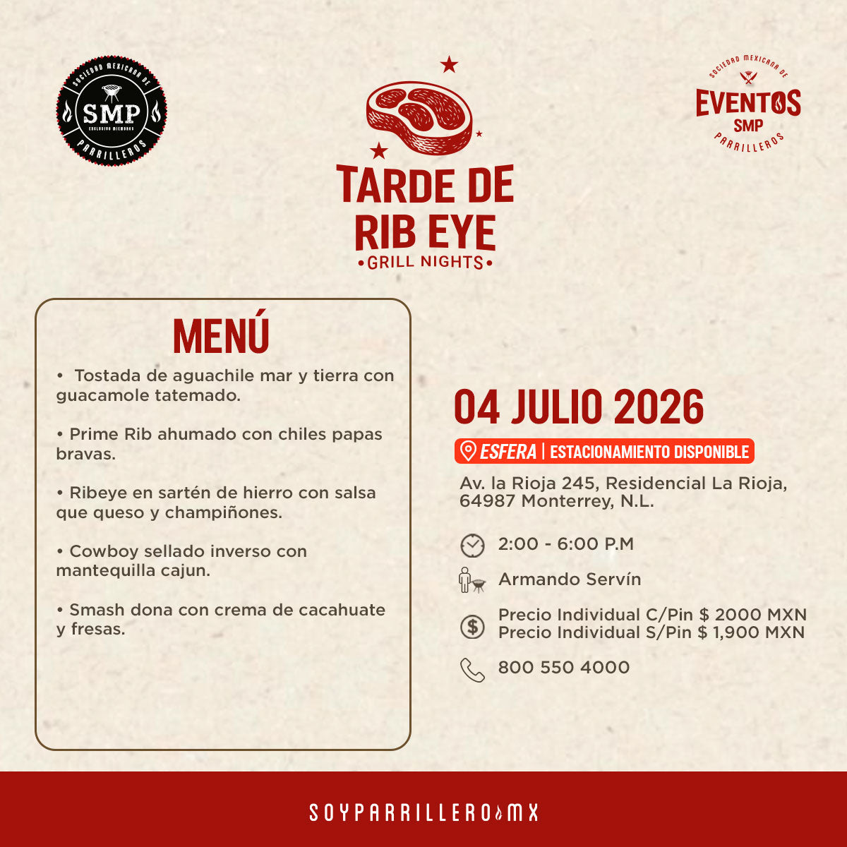 Tarde de Rib Eye | Carretera Nacional Esfera | 4 julio