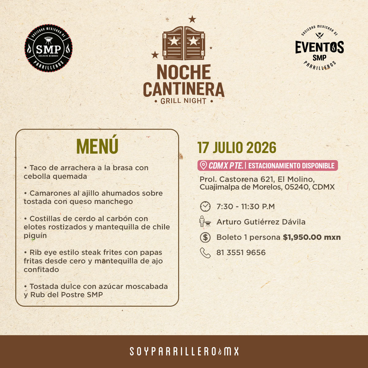 Noche Cantinera | CDMX Poniente | 17 Julio