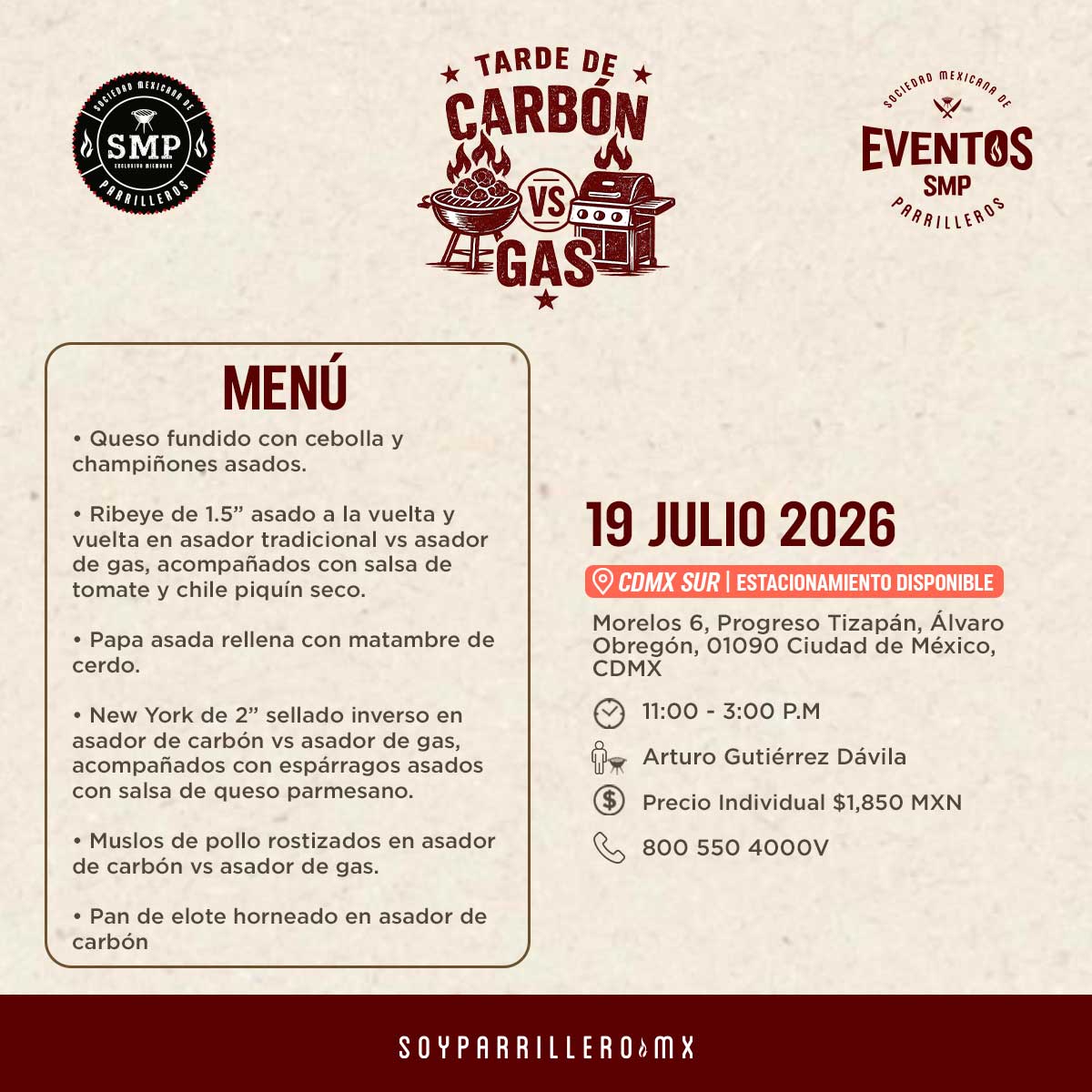 Tarde de carbón vs gas | CDMX Sur | 19 julio 2026