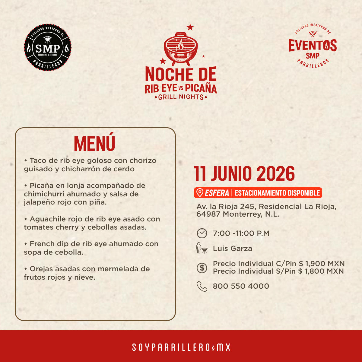 Noche de Rib eye vs picaña | Carretera Nacional Esfera | 11 junio