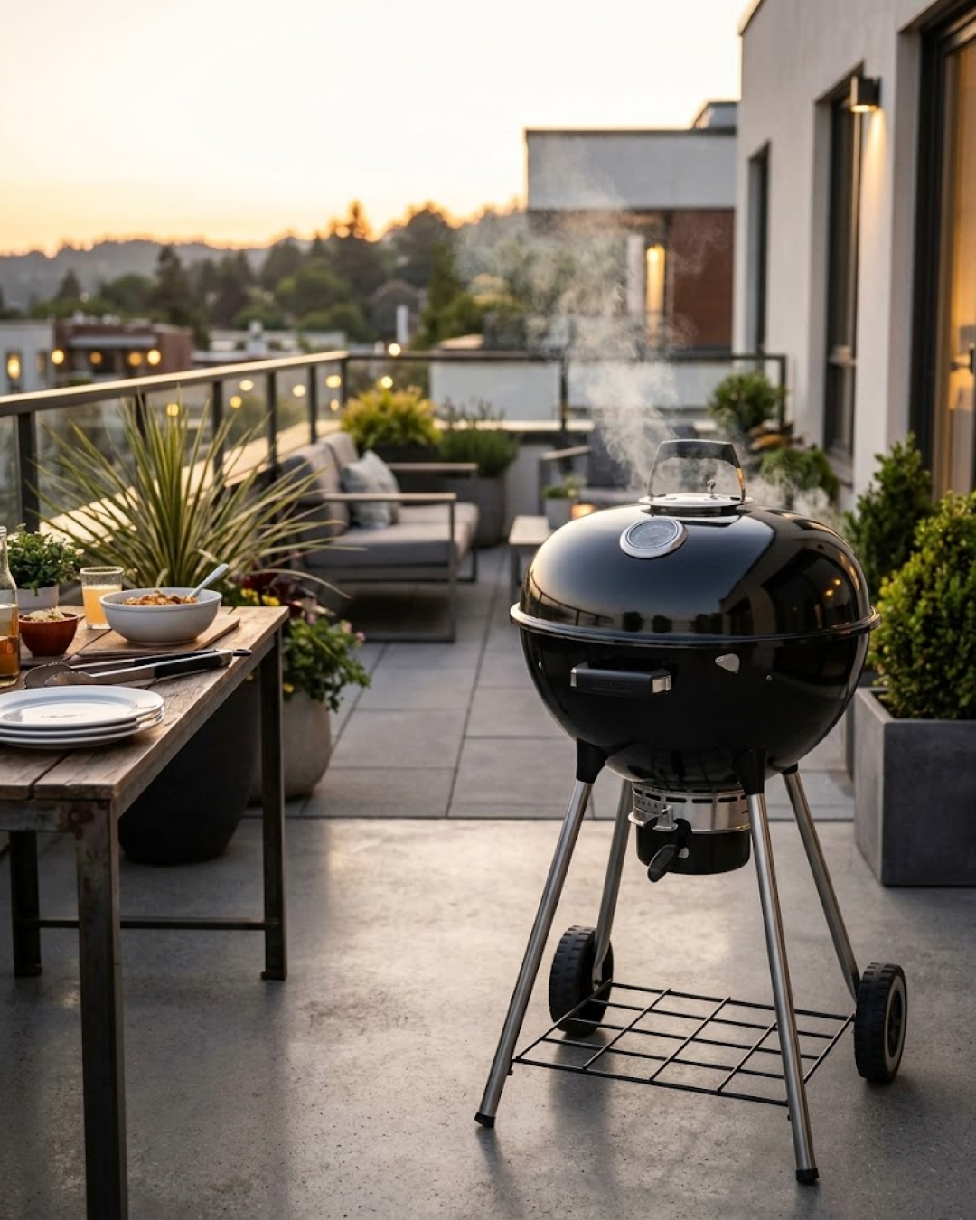 Napoleón NK22 Charcoal Kettle Grill, Black