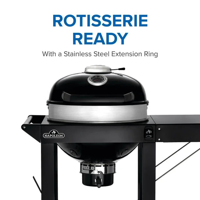 PRO22 Charcoal Kettle Grill, Black with Cart