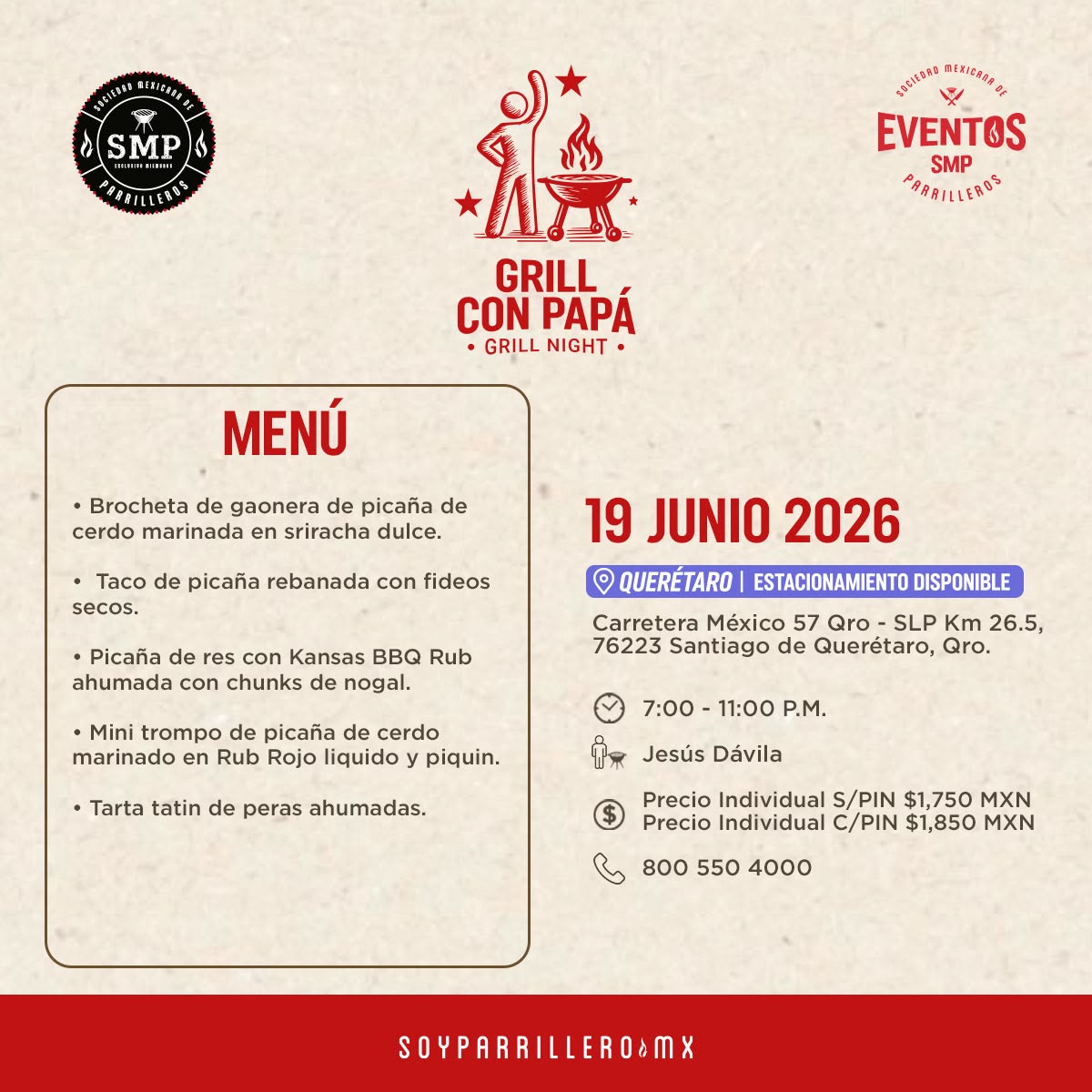 Grill con Papá | Querétaro | 19 junio