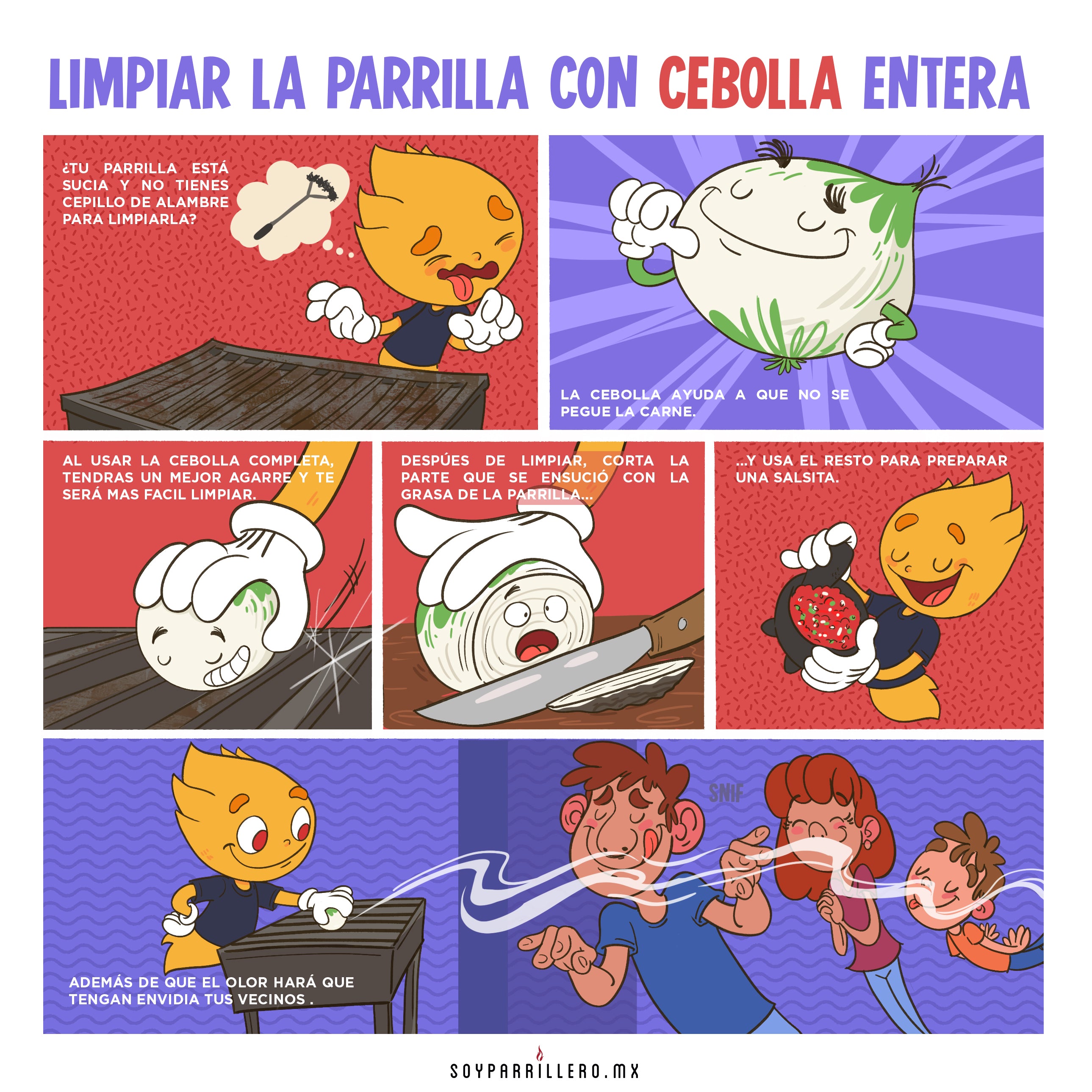 Limpiar la parrilla con cebolla entera | SMP