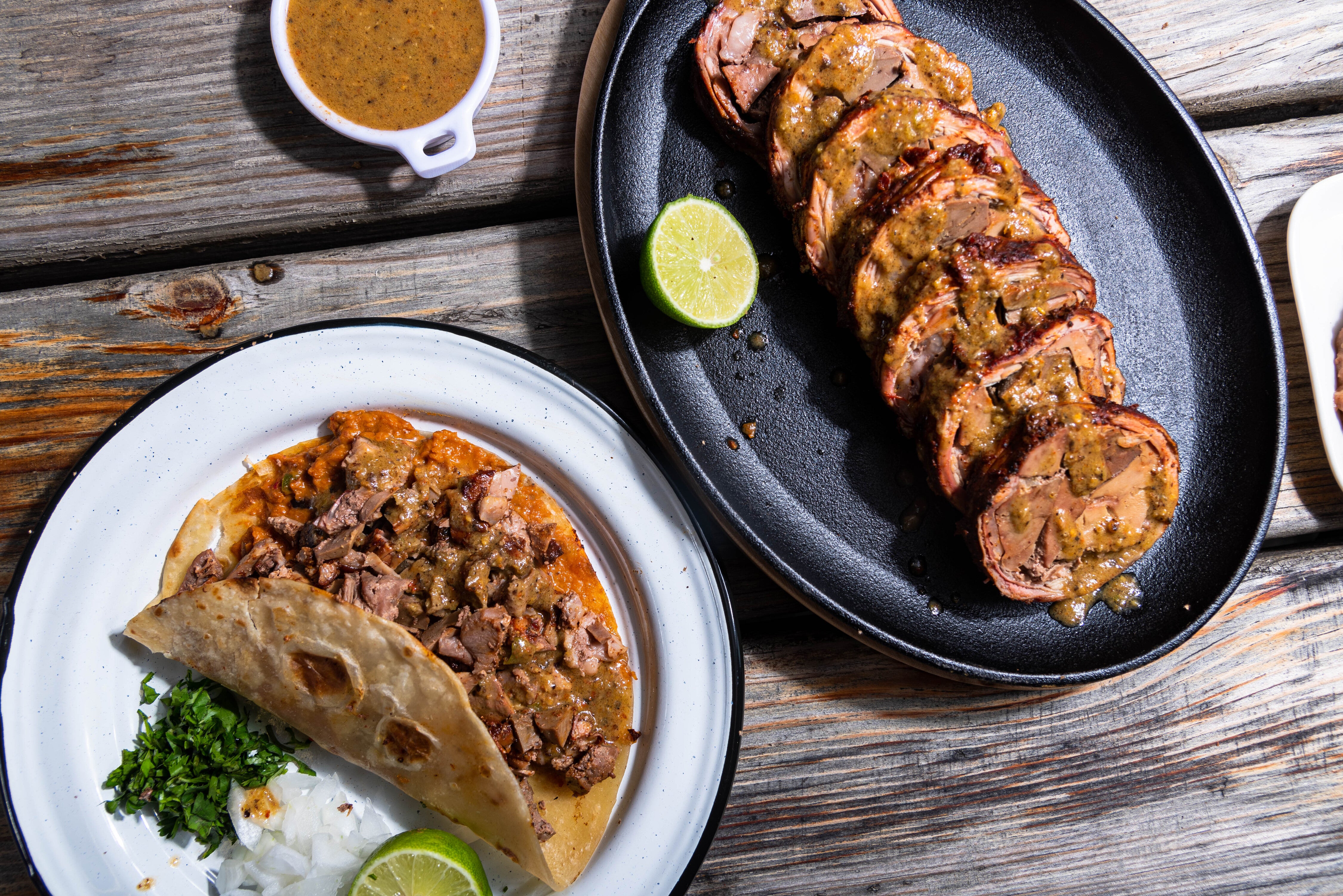 Machito ahumado con bbq de chile guajillo