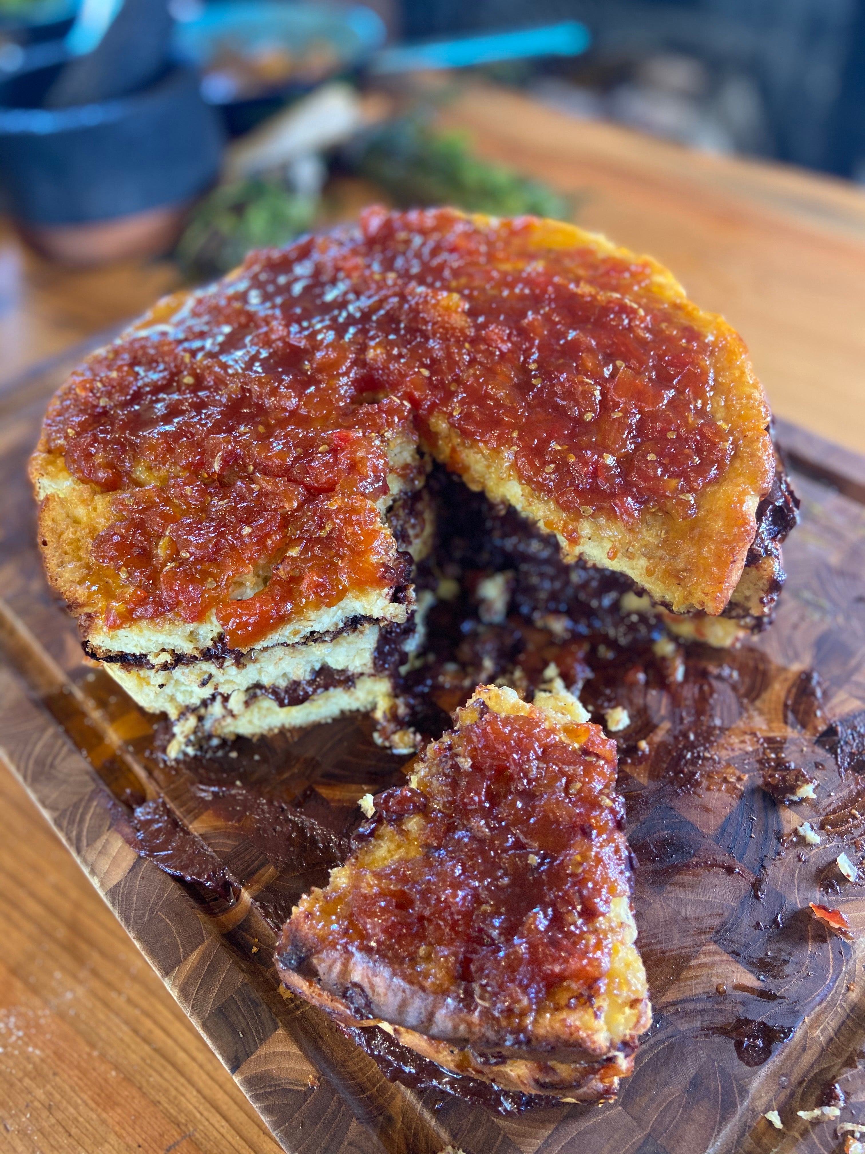 Pastel asado con adobo dulce - Día del Parrillero
