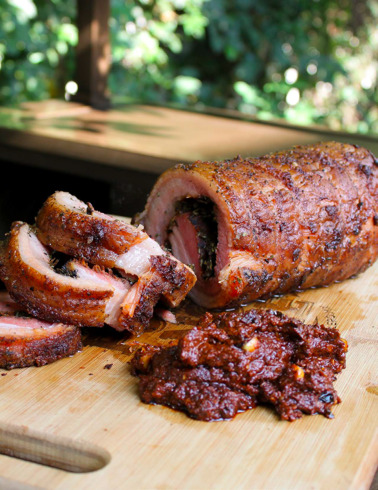 Pork belly con salsa de tuétano