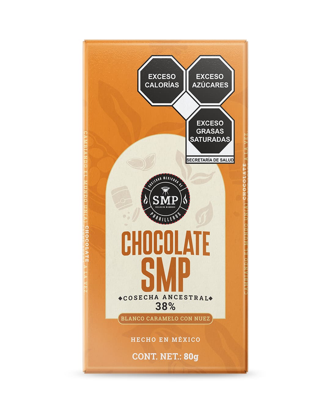 Chocolate Blanco Caramelo con Nuez 38% Cacao