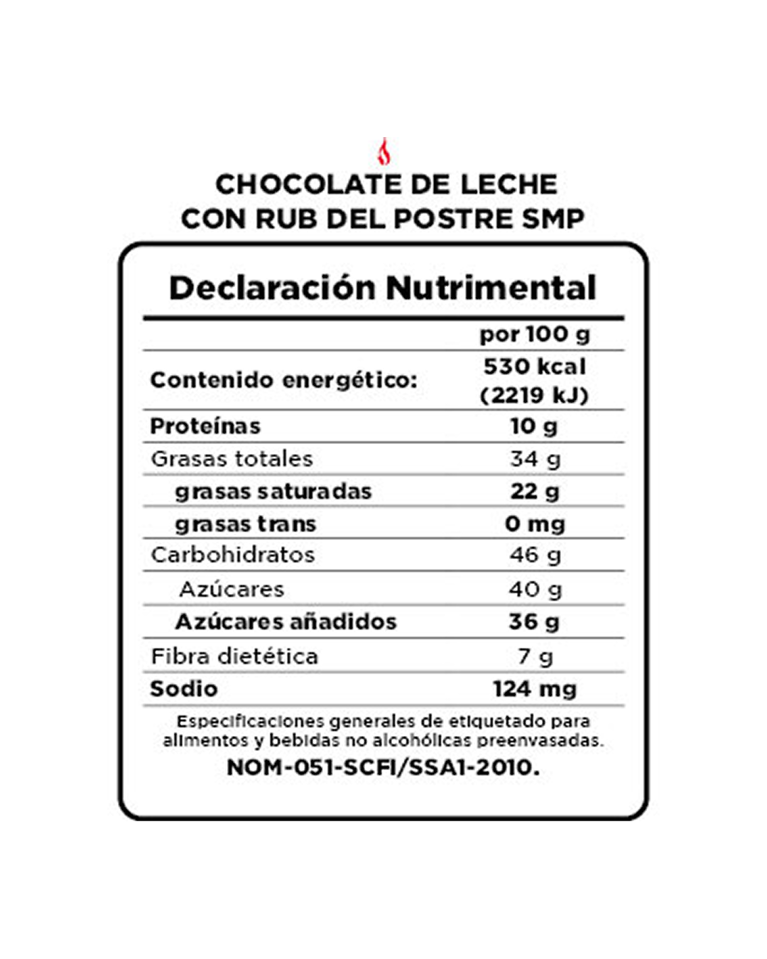 Chocolate de Leche con Rub del Postre SMP 42% Cacao