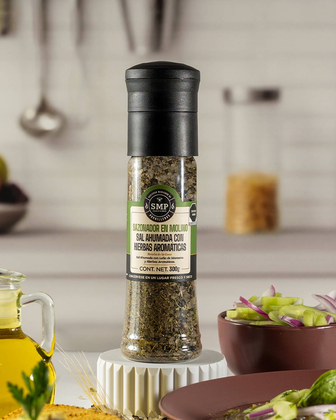 Sazonador en molino Sal Ahumada con Hierbas Aromáticas