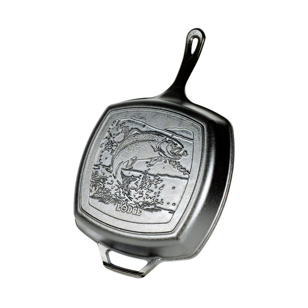 Wildlife Series™ 10.5 Inch Square Cast Iron Fish Grill Pan