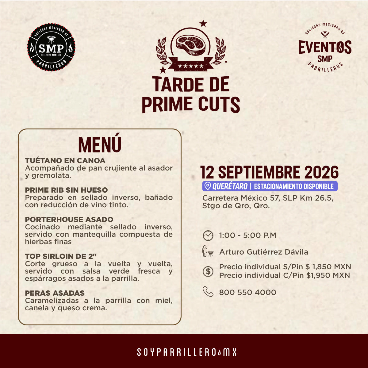 Tarde de Prime cuts | Querétaro | 12 Septiembre