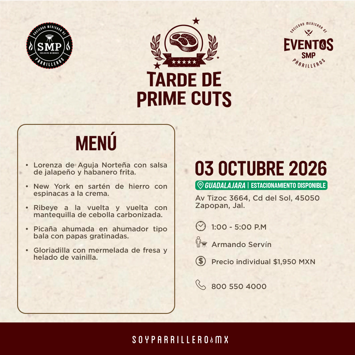 Tarde de Prime cuts | Guadalajara | 03 Octubre