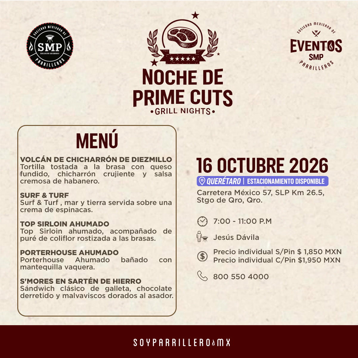 Noche de Prime cuts | Querétaro | 16 Octubre