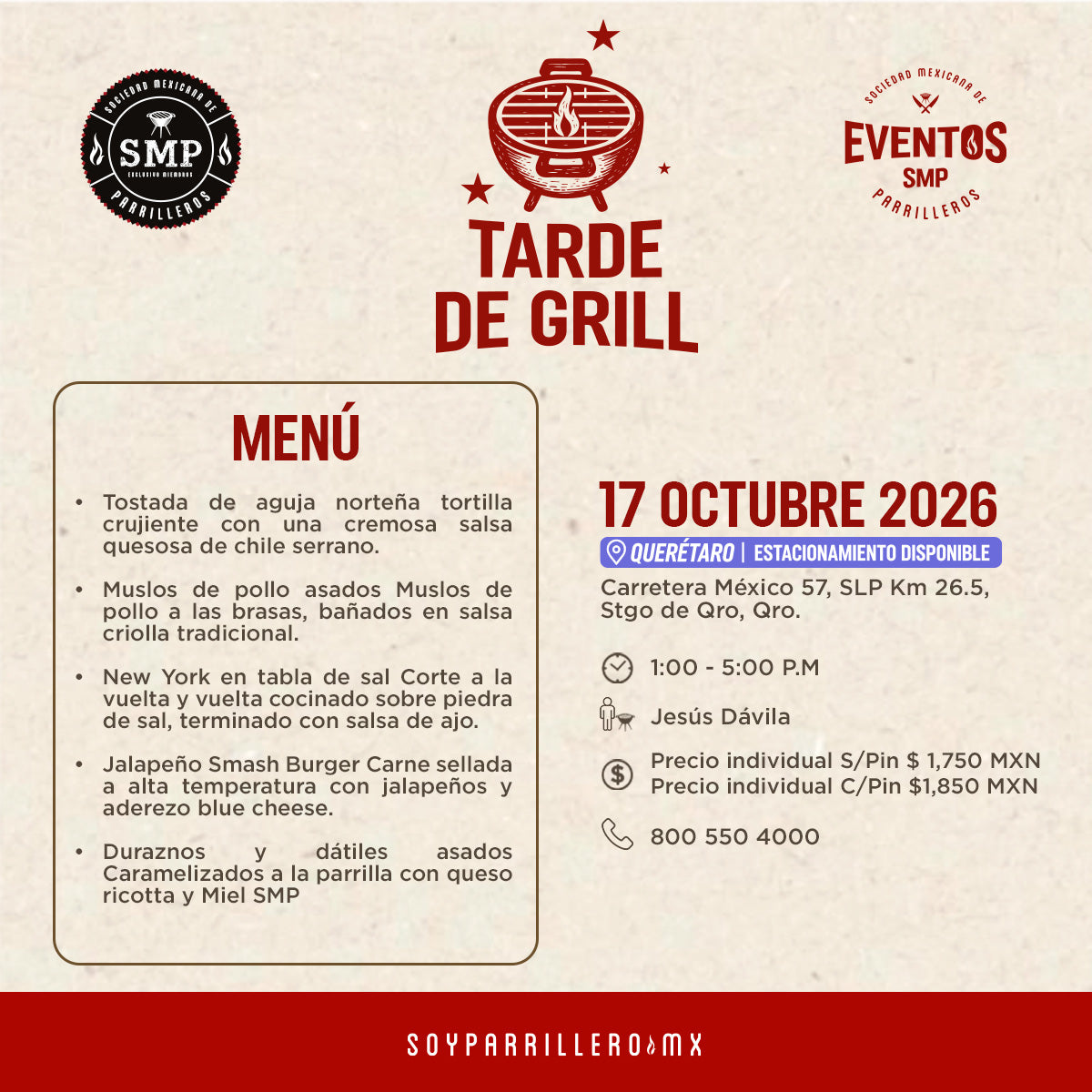 Tarde de Grill | Querétaro | 17 Octubre