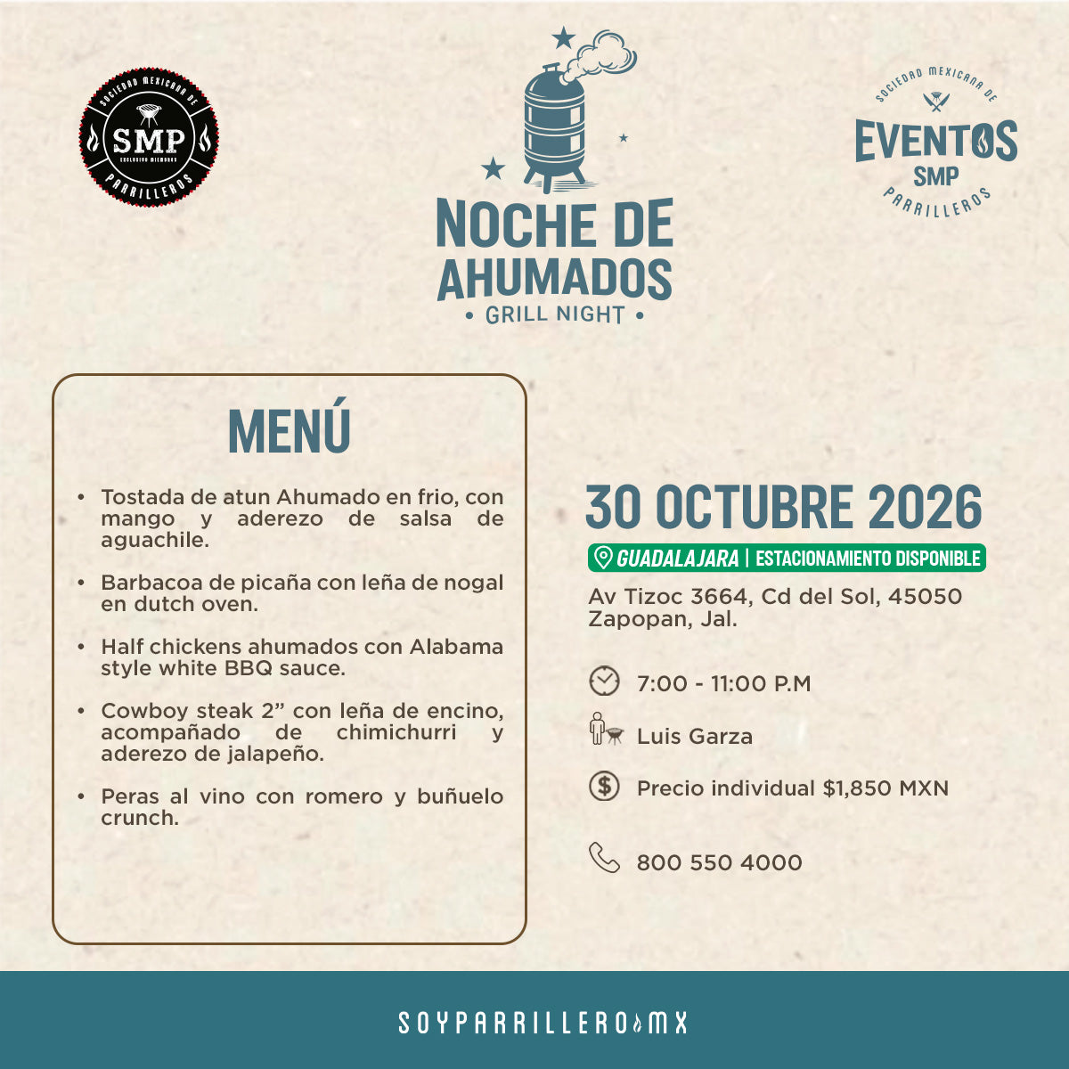 Noche de ahumados | Guadalajara | 30 Octubre
