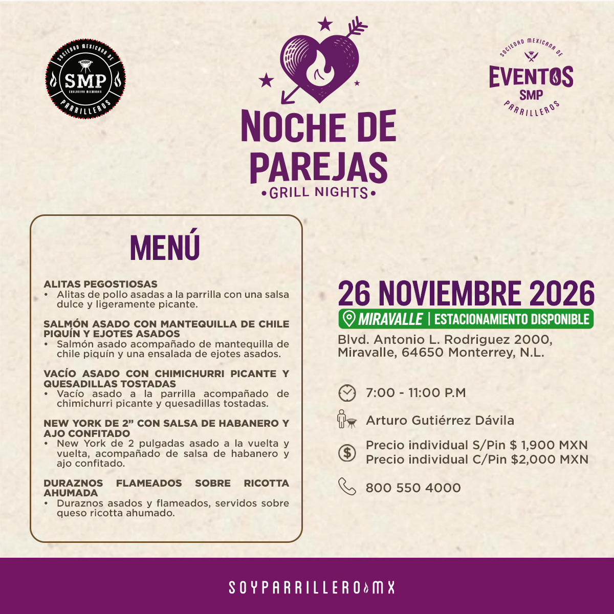 Noche de Parejas | Miravalle | 26 Noviembre