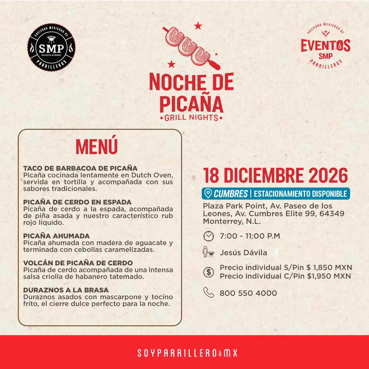 Noche de Picaña | Cumbres | 18 Diciembre
