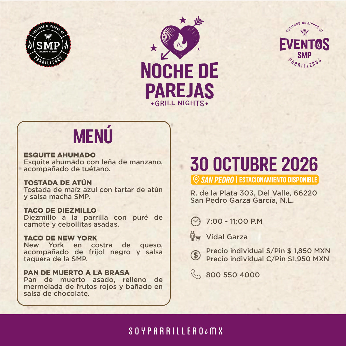 Noche de Parejas | San Pedro | 30 Octubre