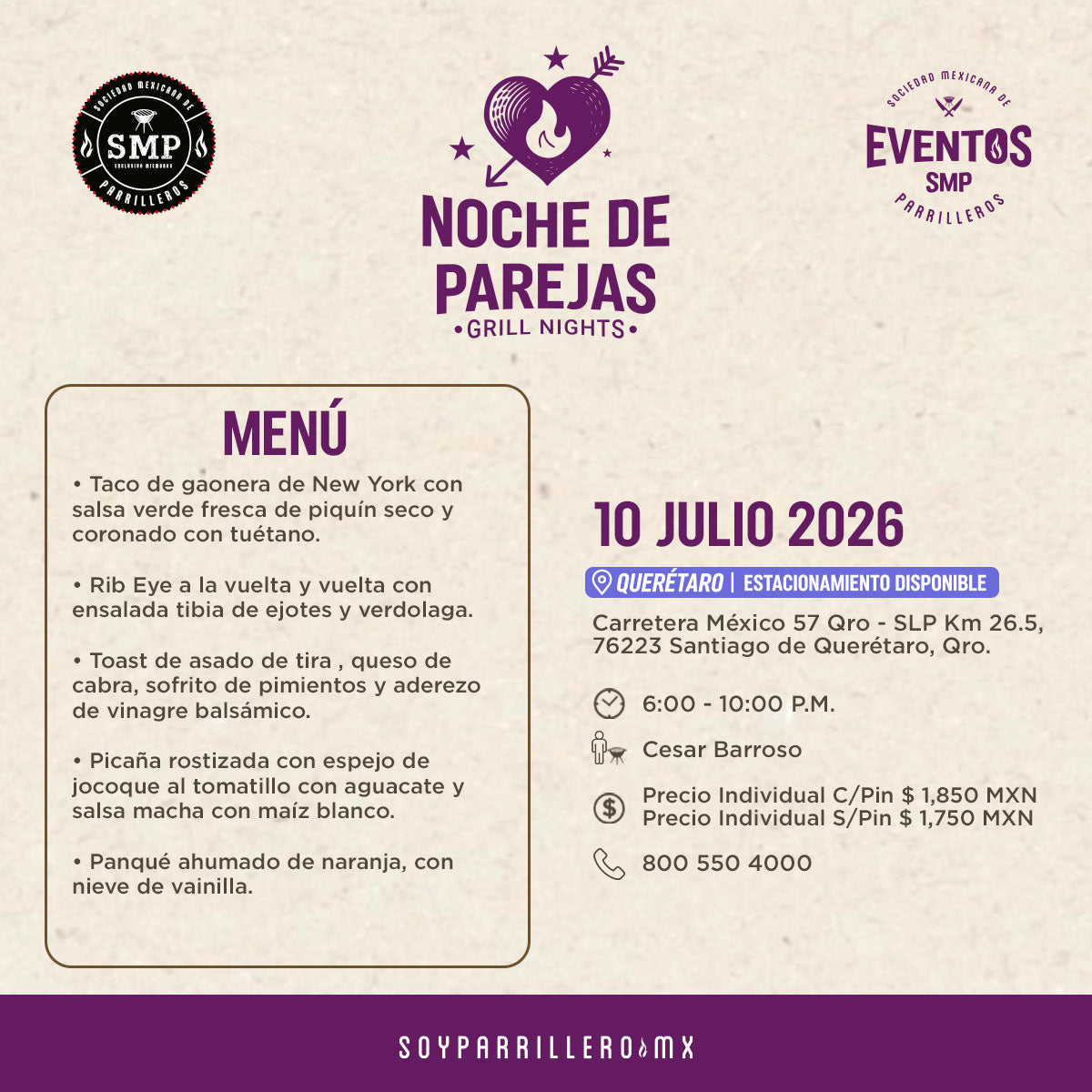 Noche de Parejas | Querétaro | 10 julio