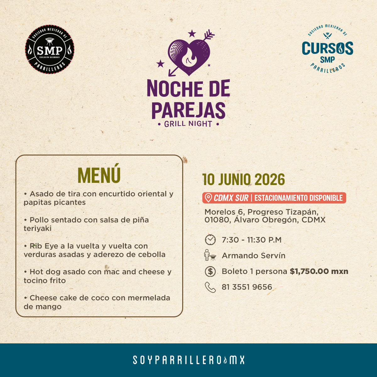 Noche de Parejas | CDMX Sur | 10 junio