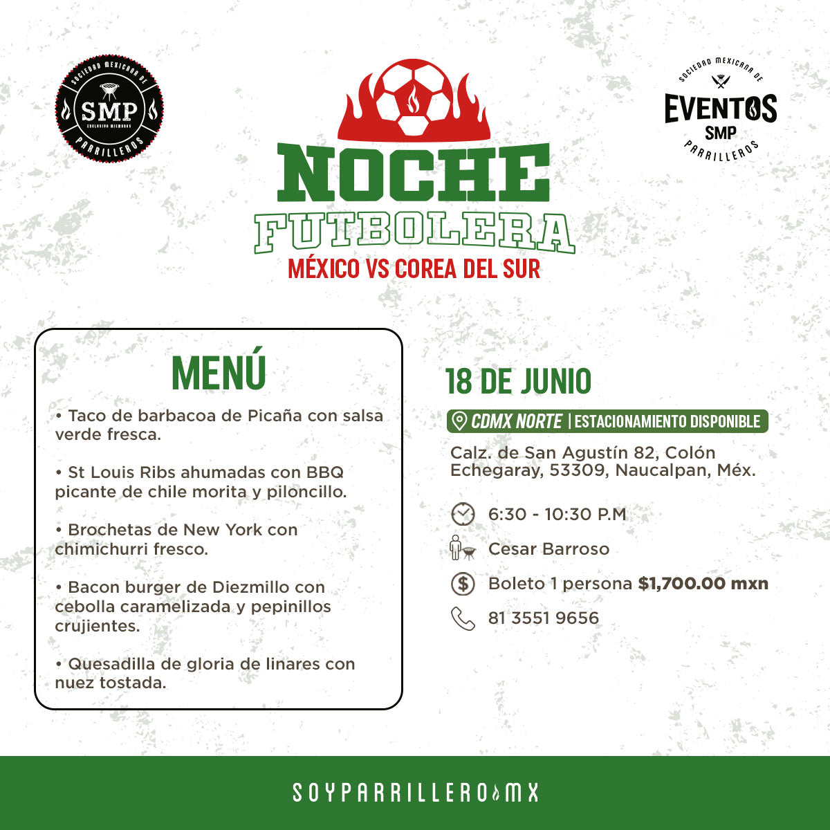 Noche Futbolera | CDMX Norte | 18 junio