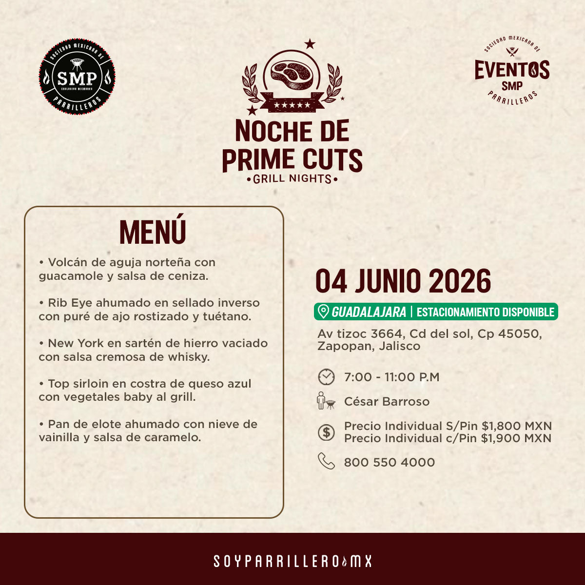Noche de Prime Cuts | Guadalajara | 4 junio