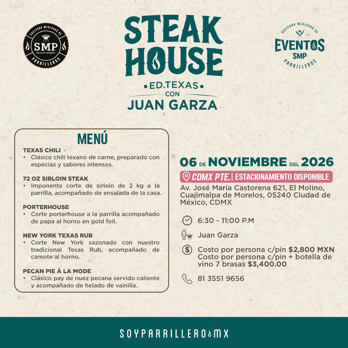 Steak House | CDMX Poniente | 06 Noviembre