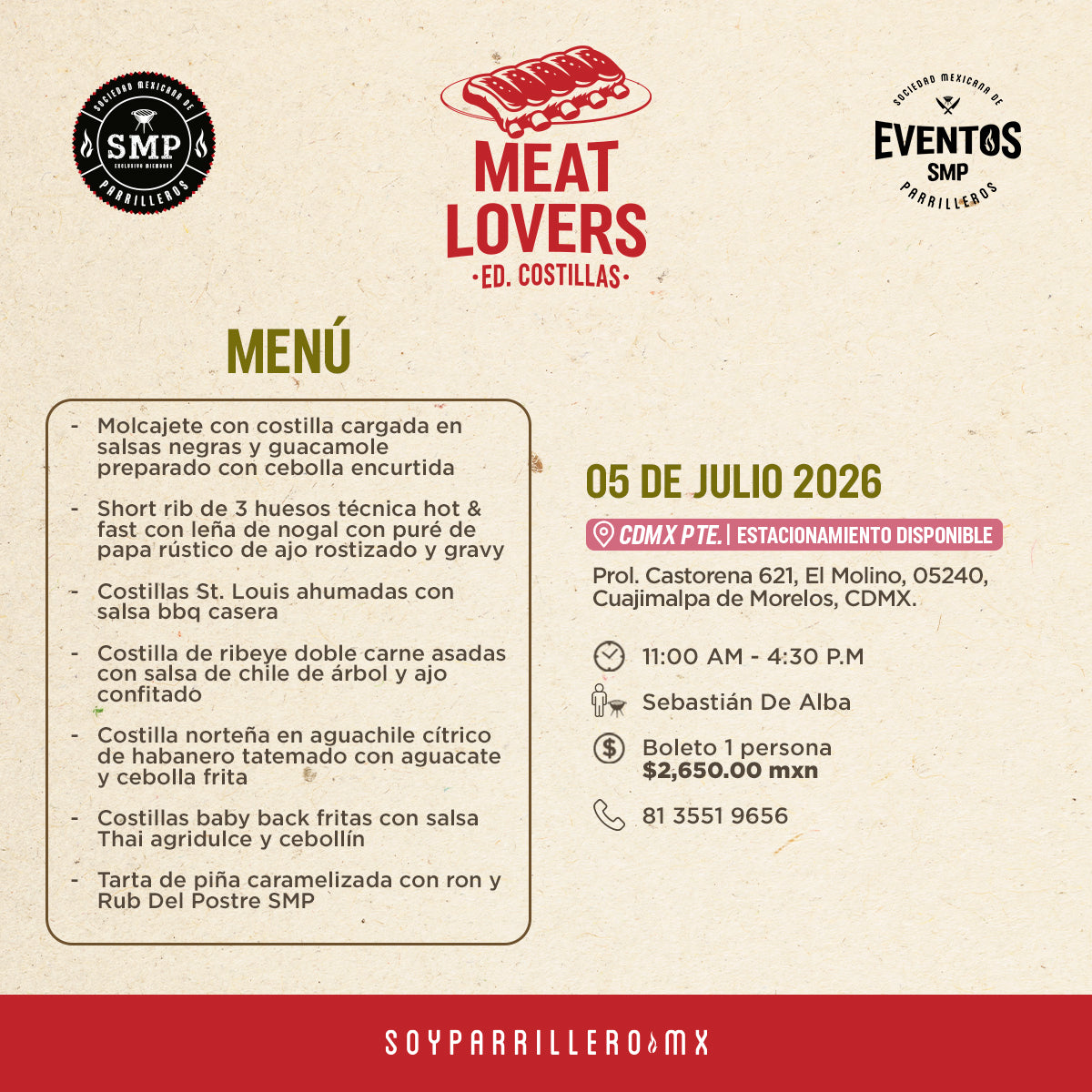 Meat Lover Ed. Costillas | CDMX Poniente | 5 julio